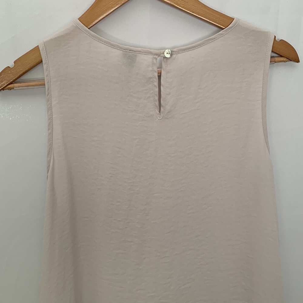 Marla Wynne Lagenlook Asymmetrical Sleeveless Top Light Grey Off White Small - Picture 8 of 11